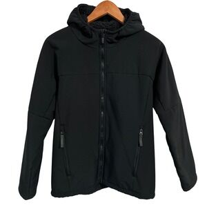 All In Motion Boys Black Winter Hooded Coat Sherpa Lining Size XL 16